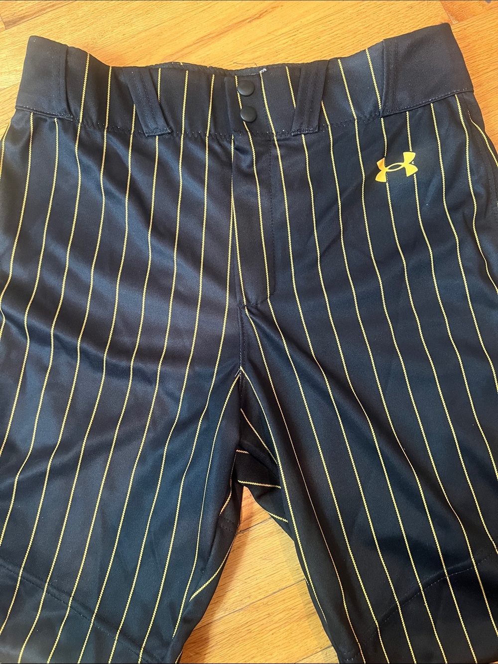 Canes Baseball - Black with Yellow Pinstripes Baseball Pants and 2 baseball caps